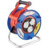 Bretec 3-way Socket Cable Reel (25m Extension Cable, Ergonomic Handle), Drum with Anti Cable Twist System - 240V thumbnail-0