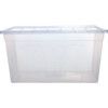 Storage Box with Lid, Clear, 750x410x410mm, 96L thumbnail-0