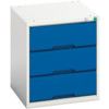Verso Drawer Cabinet, 3 Drawers, Blue/Light Grey, 600 x 525 x 550mm thumbnail-0