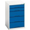 Verso Drawer Cabinet, 5 Drawers, Blue/Light Grey, 800 x 525 x 550mm thumbnail-0