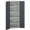 Verso Storage Cabinet, 2 Doors, Anthracite Grey, 2000 x 800 x 550mm thumbnail-0