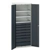 Verso Kitted Cupboard, 2 Doors, Anthracite Grey, 2000 x 800 x 550mm thumbnail-0