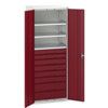 Verso Kitted Cupboard, 2 Doors, Red, 2000 x 800 x 550mm thumbnail-0