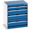 Cubio Drawer Cabinet, 4 Drawers, Blue/Light Grey, 700 x 650 x 525mm thumbnail-0