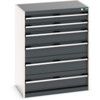 Cubio Drawer Cabinet, 6 Drawers, Anthracite Grey/Light Grey, 1000 x 800 x 525mm thumbnail-0