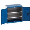 Cubio Storage Cabinet, 2 Perfo Doors, Blue, 800 x 800 x 525mm thumbnail-0