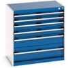 Cubio Drawer Cabinet, 6 Drawers, Blue/Light Grey, 800 x 800 x 525mm thumbnail-0