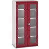 Cubio Storage Cabinet, 2 Clearview Doors, Red, 2000 x 1050 x 650mm thumbnail-0