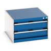 Cubio Drawer Cabinet, 2 Drawers, Blue/Light Grey, 400 x 650 x 750mm thumbnail-0