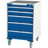 Cubio Mobile Storage Cabinet, 5 Drawers, Blue/Light Grey, 980 x 650 x 650mm thumbnail-0