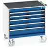 Cubio Mobile Storage Cabinet, 3 Drawers, Blue/Light Grey, 880 x 800 x 650mm thumbnail-0