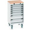 CUBIO MOBILE DRAWER CABINET 525x525x990 W/ 7 DRAWERS MPX WORKTOP thumbnail-0