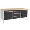 CUBIO STORAGE BENCH 2078-1.6 WITH MPX WORKTOP-LIGHT/ANTH GREY thumbnail-0