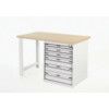 Cubio Hevay Duty Workbench with Cabinet, Light Grey, 940mm x 1500mm x 750mm thumbnail-0