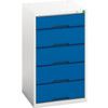 Verso Drawer Cabinet, 5 Drawers, Blue/Light Grey, 900 x 525 x 550mm thumbnail-0