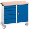 Verso Roller Cabinet, 5 Drawers, Blue/Light Grey, 980 x 1050 x 600mm thumbnail-0