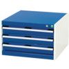 Cubio Drawer Cabinet, 3 Drawers, Blue/Light Grey, 400 x 650 x 650mm thumbnail-0