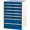 Cubio Drawer Cabinet, 7 Drawers, Blue/Light Grey, 900 x 650 x 650mm thumbnail-0