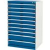 Cubio Drawer Cabinet, 10 Drawers, Blue/Light Grey, 1200 x 800 x 650mm thumbnail-0