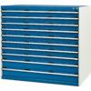 Cubio Drawer Cabinet, 10 Drawers, Blue/Light Grey, 1300 x 1300 x 750mm thumbnail-0