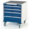 Cubio Mobile Storage Cabinet, 4 Drawers, Blue/Grey, 780 x 650 x 650mm thumbnail-0