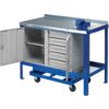 1500mmx750mm Mobile Workbench With Single Cupboard thumbnail-0