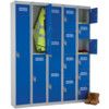 PPE Locker, 3 Doors, Blue, 1800 x 300 x 300mm thumbnail-1