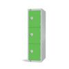 Low Height Locker, 3 Doors, Green, 1370 x 300 x 450mm thumbnail-0