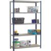 Standard Duty Shelving, 5 Shelves, 200kg Shelf Capacity, 1980mm x 1200mm x 600mm, Grey thumbnail-0