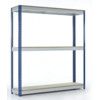 Heavy Duty Shelving, 3 Shelves, 365kg Shelf Capacity, 1980mm x 1800mm x 600mm, Blue & Grey thumbnail-0