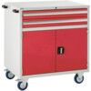 Euroslide Mobile Storage Cabinet, 2 Drawers, Red, 980 x 900 x 650mm thumbnail-0