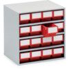 Storage Cabinets, Polypropylene, Grey/Red, 400x300x395mm, 16 Drawers thumbnail-0