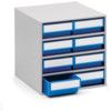 Storage Cabinets, Polypropylene, Grey/Blue, 400x400x395mm, 8 Drawers thumbnail-0