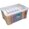 Storage Box with Lid, Plastic, Clear, 660x450x320mm, 70L thumbnail-0