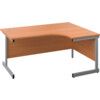 Single Upright Crescent Desk, Right Hand, Beech/Silver, H1600 x W1200mm thumbnail-0