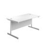 Single Upright Rectangular Desk, White, 1200 x 800mm thumbnail-0