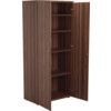 Wooden Cupboard, Dark Walnut, 3 Shelves, 1800mm High thumbnail-1