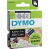 DYMO D1 TAPE 6mm BLACK ON WHITE 43613 thumbnail-0
