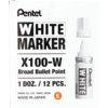 100W, Permanent Marker, White, Broad, Bullet Tip, Single thumbnail-3