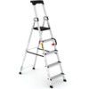 5 x Wide Treads, Aluminium Step Ladder, 1.792m, Carry Handle thumbnail-0