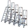 6-Tread,  Step Ladder, 1.5m, Aluminium, Large platform, Side Handrail, Silver thumbnail-1