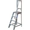 4-Tread,  Step Ladder, 1m, Aluminium, Large platform, Side Handrail, Silver thumbnail-0