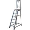 6-Tread,  Step Ladder, 1.5m, Aluminium, Large platform, Side Handrail, Silver thumbnail-0