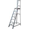 7-Tread,  Step Ladder, 1.7m, Aluminium, Large platform, Side Handrail, Silver thumbnail-0