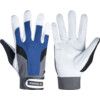 113 Tegera® Mechanical Hazard Gloves, Black/Blue/Grey/White, Unlined, Leather Coating, EN388: 2016, 2, 1, 1, 2, X, Size 8 thumbnail-0