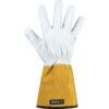 General Handling Gloves, White/Yellow, Leather Coating, Unlined, Size 7 thumbnail-1