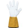General Handling Gloves, White/Yellow, Leather Coating, Unlined, Size 7 thumbnail-2