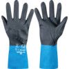 Chemical Resistant Gloves, Black/Blue, Neoprene, Cotton Liner, Size 10 thumbnail-0