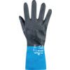 Chemical Resistant Gloves, Black/Blue, Neoprene, Cotton Liner, Size 10 thumbnail-1