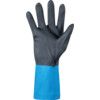 Chemical Resistant Gloves, Black/Blue, Neoprene, Cotton Liner, Size 10 thumbnail-2